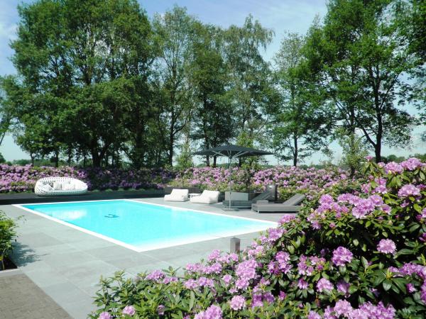 Rhododendron-Hecke um Otterlo. Schwimmbad